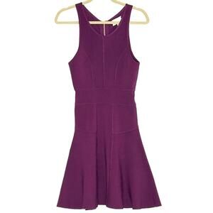 MILLY Plum Fit and Flare Stretch Dress P (XS)